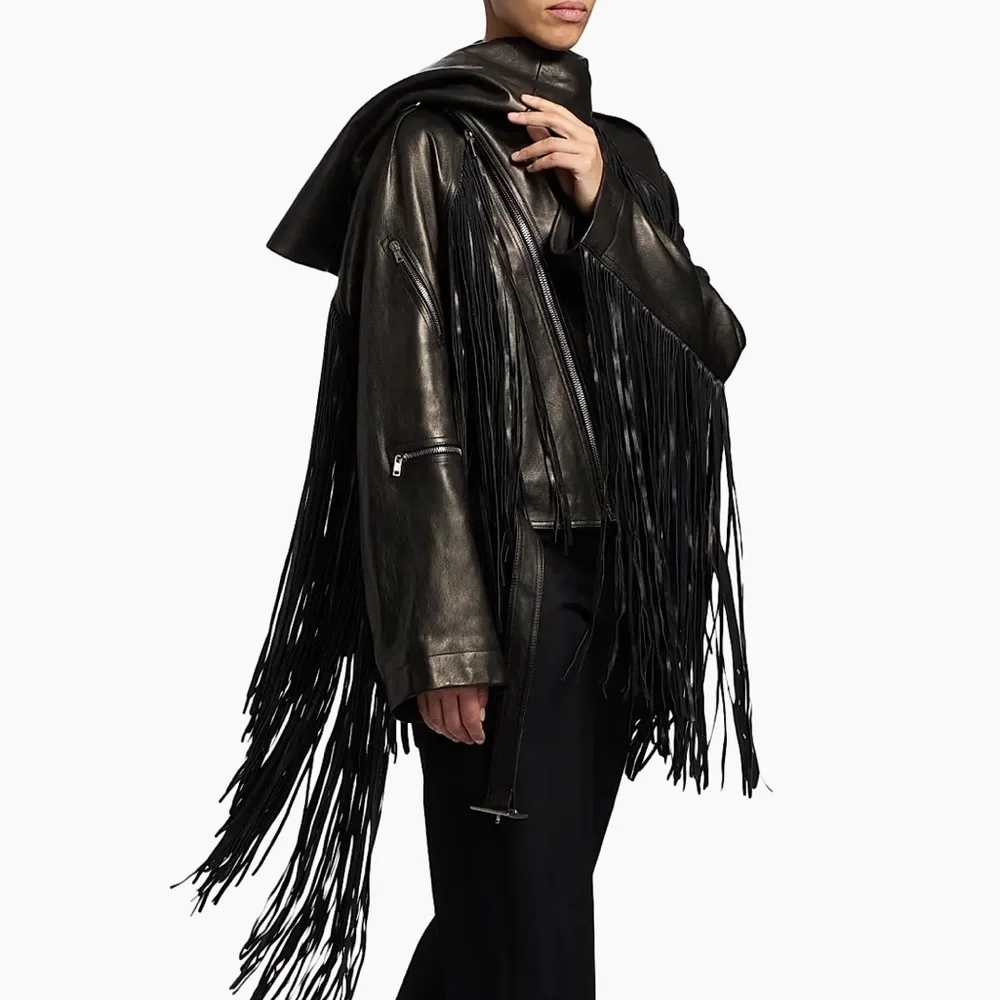 NWT Rick Owen’s Concordians Cropped Scarf Flight Jacket - Picture 2 of 5